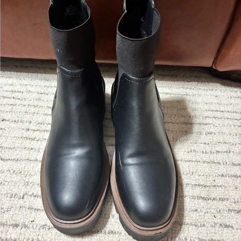 Mia Black Lug Sole Moto/Combat Boots Size 10